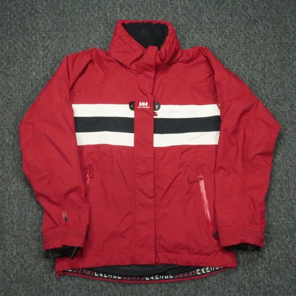 Helly Hansen Jacket Men Small Red Original Sailing Crimson Waterproof Tech 31098